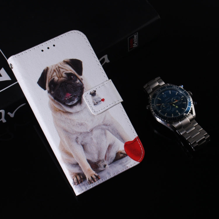 For Google Pixel 9 Coloured Drawing Flip Leather Phone Case(Pug) - Google Cases by PMC Jewellery | Online Shopping South Africa | PMC Jewellery | Buy Now Pay Later Mobicred