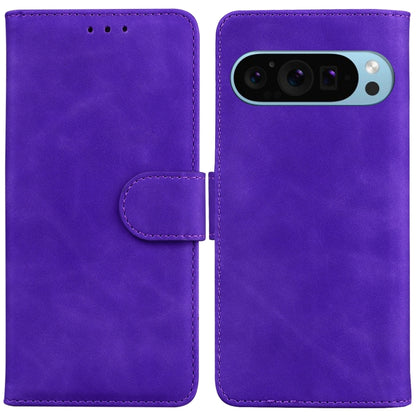 For Google Pixel 9 Skin Feel Pure Color Flip Leather Phone Case(Purple) - Google Cases by PMC Jewellery | Online Shopping South Africa | PMC Jewellery | Buy Now Pay Later Mobicred