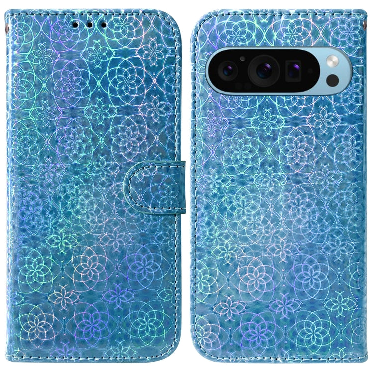 For Google Pixel 9 Pro Colorful Magnetic Buckle Leather Phone Case(Blue) - Google Cases by PMC Jewellery | Online Shopping South Africa | PMC Jewellery | Buy Now Pay Later Mobicred