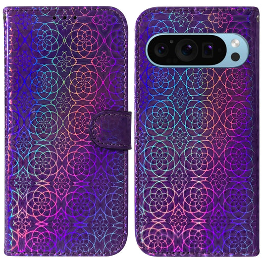 For Google Pixel 9 Colorful Magnetic Buckle Leather Phone Case(Purple) - Google Cases by PMC Jewellery | Online Shopping South Africa | PMC Jewellery | Buy Now Pay Later Mobicred