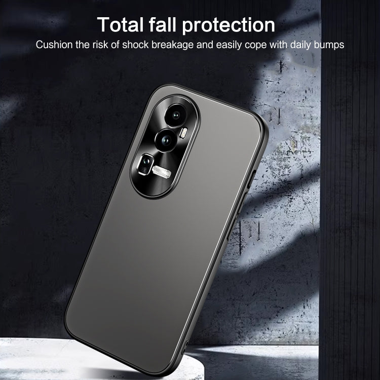 For OPPO Reno10 Pro+ Global R-JUST RJ-61 Electroplating Frosted TPU + PC Phone Case with Holder(Silver) - OPPO Cases by R-JUST | Online Shopping South Africa | PMC Jewellery