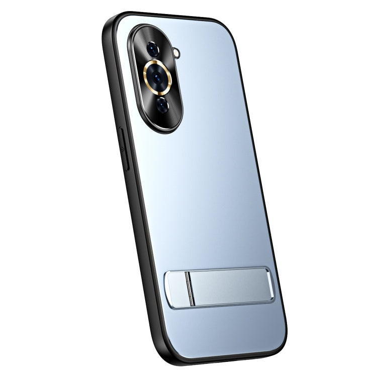 For Huawei nova 10 Pro R-JUST RJ-61 Electroplating Frosted TPU + PC Phone Case with Holder(Blue) - Huawei Cases by R-JUST | Online Shopping South Africa | PMC TechLife | Buy Now Pay Later Mobicred