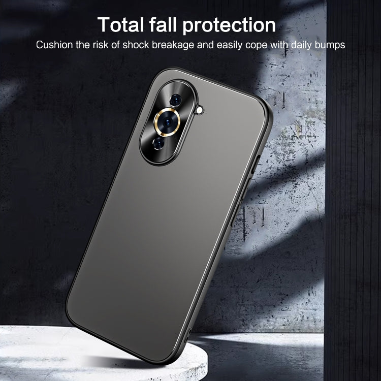 For Huawei nova 10 Pro R-JUST RJ-61 Electroplating Frosted TPU + PC Phone Case with Holder(Blue) - Huawei Cases by R-JUST | Online Shopping South Africa | PMC TechLife | Buy Now Pay Later Mobicred