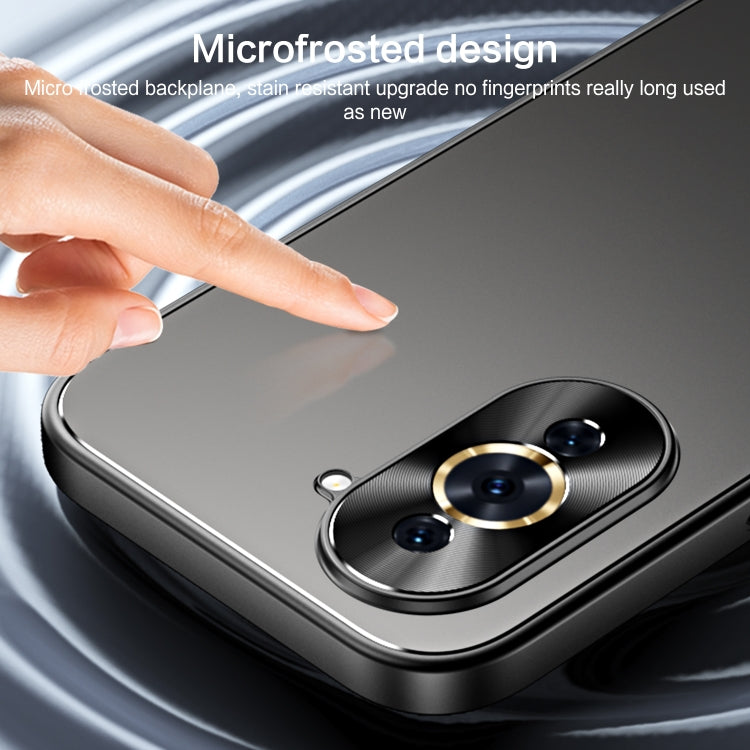 For Huawei nova 10 R-JUST RJ-61 Electroplating Frosted TPU + PC Phone Case with Holder(Blue) - Huawei Cases by R-JUST | Online Shopping South Africa | PMC TechLife | Buy Now Pay Later Mobicred