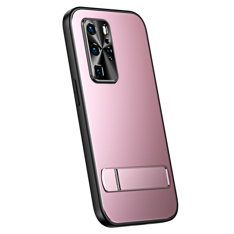For Huawei P40 R-JUST RJ-61 Electroplating Frosted TPU + PC Phone Case with Holder(Pink) - Huawei Cases by R-JUST | Online Shopping South Africa | PMC Jewellery