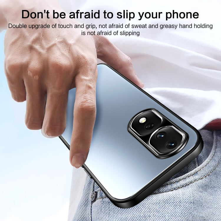 For Honor 80 R-JUST RJ-61 Electroplating Frosted TPU + PC Phone Case(Blue) - Honor Cases by R-JUST | Online Shopping South Africa | PMC TechLife
