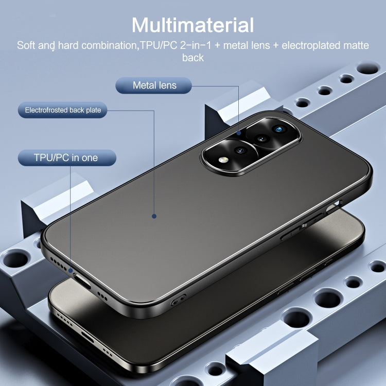 For Honor 70 R-JUST RJ-61 Electroplating Frosted TPU + PC Phone Case(Silver) - Honor Cases by R-JUST | Online Shopping South Africa | PMC TechLife