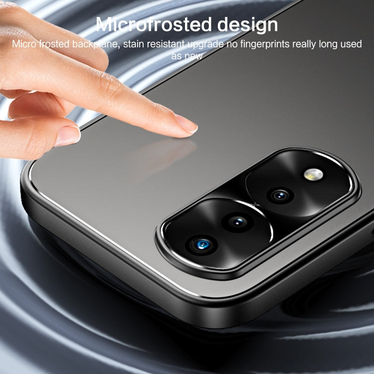 For Honor 70 Pro R-JUST RJ-61 Electroplating Frosted TPU + PC Phone Case with Holder(Blue) - Honor Cases by R-JUST | Online Shopping South Africa | PMC TechLife | Buy Now Pay Later Mobicred