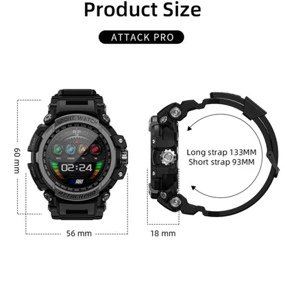 LOKMAT ATTACK 2 Pro 1.39 inch BT5.1 Smart Sport Watch, Support Bluetooth Call / Sleep / Heart Rate / Blood Pressure Health Monitor(Black Green) - Smart Watches by Lokmat | Online Shopping South Africa | PMC Jewellery