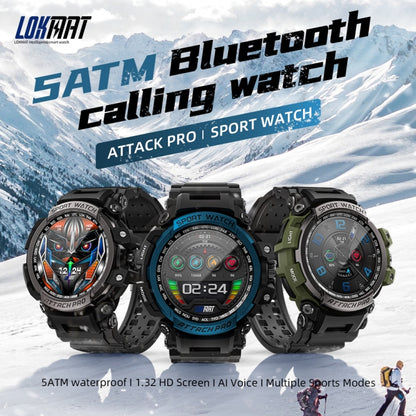 LOKMAT ATTACK 2 Pro 1.39 inch BT5.1 Smart Sport Watch, Support Bluetooth Call / Sleep / Heart Rate / Blood Pressure Health Monitor(Black Green) - Smart Watches by Lokmat | Online Shopping South Africa | PMC Jewellery