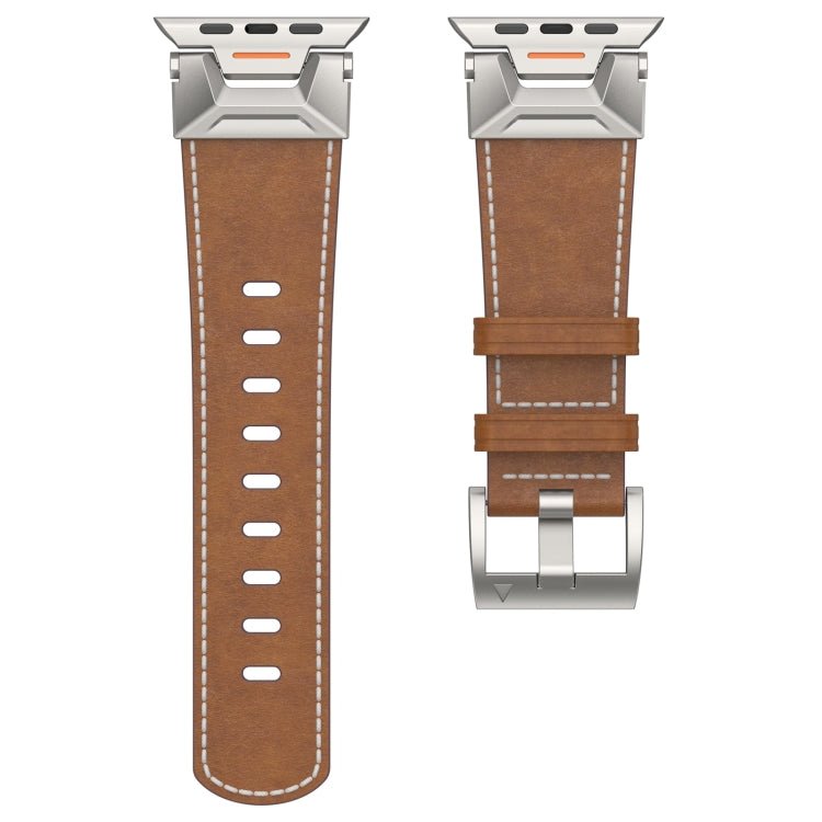 For Apple Watch Ultra 2 49mm Mecha Style Leather Watch Band(Dark Brown) - Watch Bands by PMC TechLife | Online Shopping South Africa | PMC TechLife | Buy Now Pay Later Mobicred