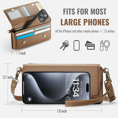 CaseMe Me30 Multi Functional Diagonal Cross Bag Phone Case(Brown) -  by CaseMe | Online Shopping South Africa | PMC Jewellery | Buy Now Pay Later Mobicred