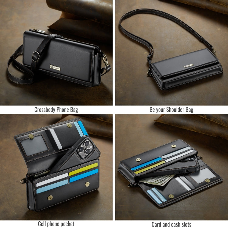 CaseMe Me30 Multi Functional Diagonal Cross Bag Phone Case(Black) - free shipping - PMC Jewellery - Order now!