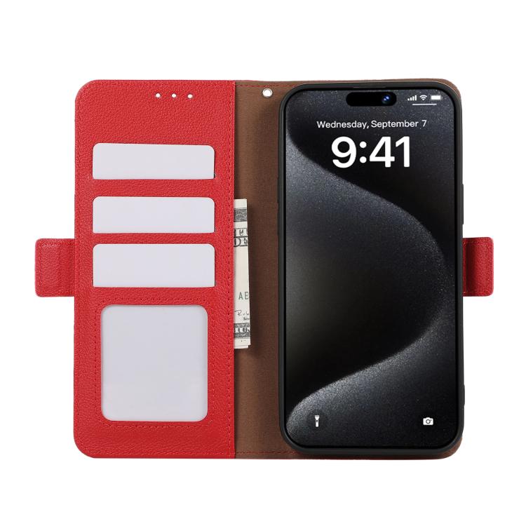 For iPhone 17 Air ABEEL Side-Magnetic Litchi Pattern Leather RFID Phone Case(Red) - free shipping - PMc TechLife - Order now!
