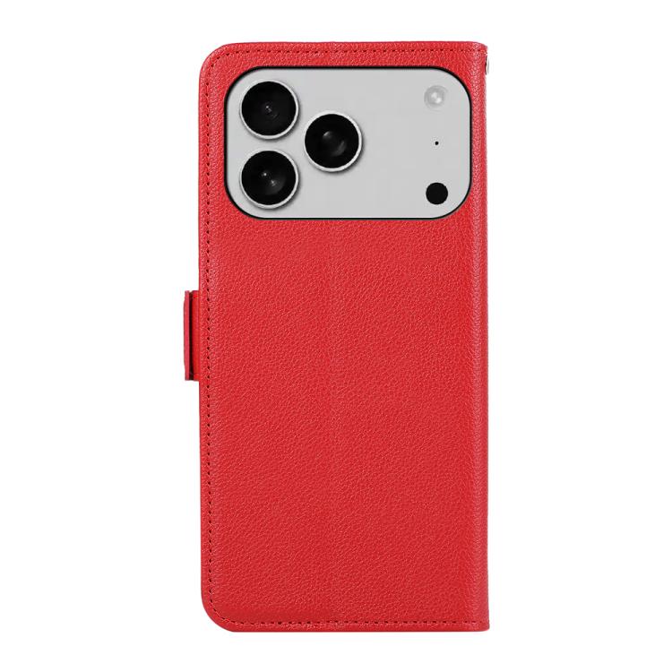 For iPhone 17 Pro Max ABEEL Side-Magnetic Litchi Pattern Leather RFID Phone Case(Red) - free shipping - PMc TechLife - Order now!
