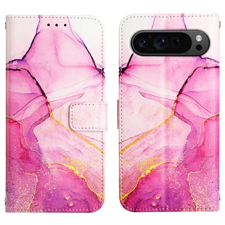 For Google Pixel 9 Pro PT003 Marble Pattern Flip Leather Phone Case(Pink Purple Gold) - Google Cases by PMC Jewellery | Online Shopping South Africa | PMC Jewellery | Buy Now Pay Later Mobicred