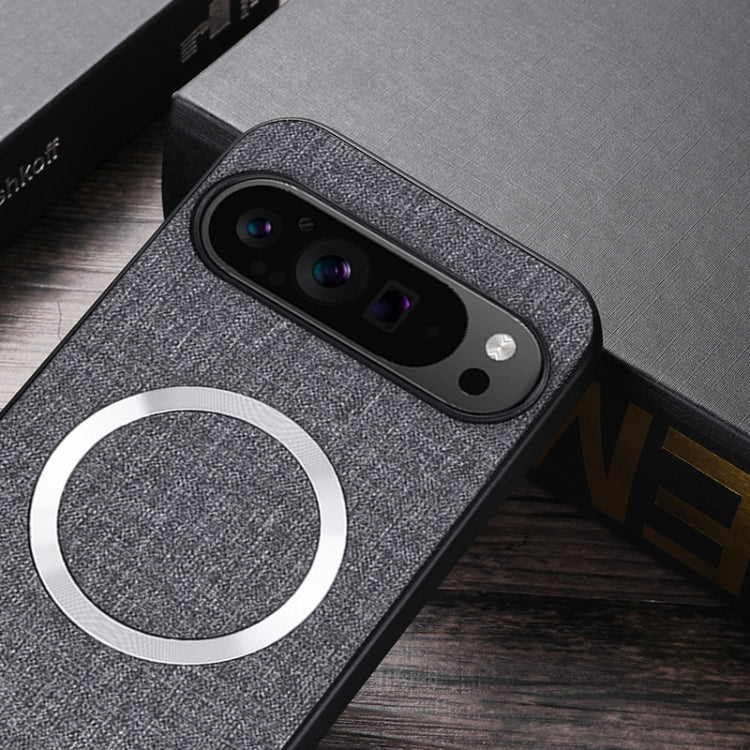 For Google Pixel 9 CD Magnetic Ring Cloth Texture PU Phone Case(Black) - Google Cases by PMC TechLife | Online Shopping South Africa | PMC TechLife | Buy Now Pay Later Mobicred