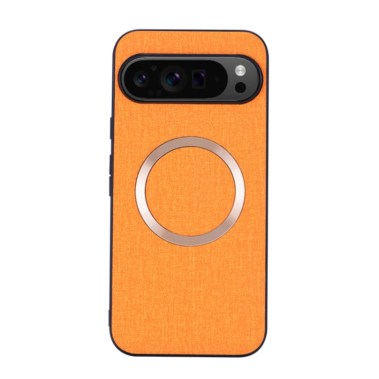 For Google Pixel 9 CD Magnetic Ring Cloth Texture PU Phone Case(Orange) - Google Cases by PMC Jewellery | Online Shopping South Africa | PMC Jewellery | Buy Now Pay Later Mobicred