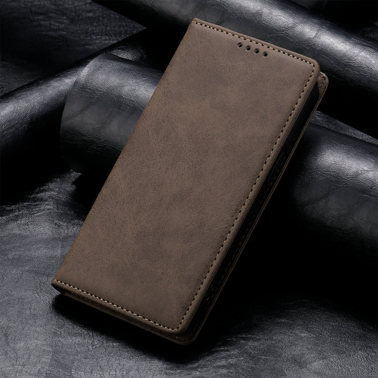 For Redmi K70 Ultra Business Solid Color Magnetic RFID Leather Phone Case(Brown) - Xiaomi Cases by PMC Jewellery | Online Shopping South Africa | PMC Jewellery | Buy Now Pay Later Mobicred