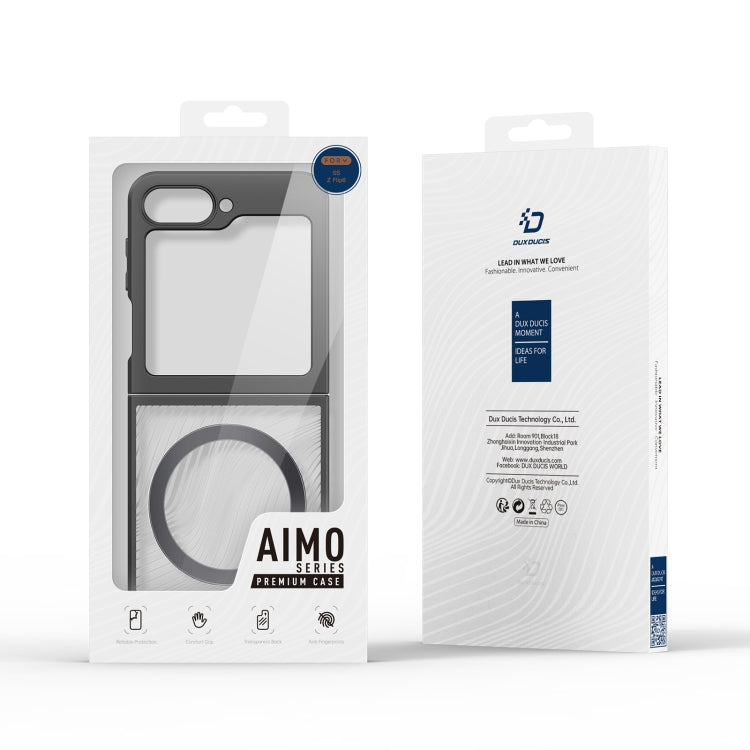 For Samsung Galaxy Z Flip6 5G DUX DUCIS Aimo Mag Series TPU + PC MagSafe Frosted Feel Phone Case(Black) - Galaxy Z Flip6 5G Cases by DUX DUCIS | Online Shopping South Africa | PMC Jewellery | Buy Now Pay Later Mobicred