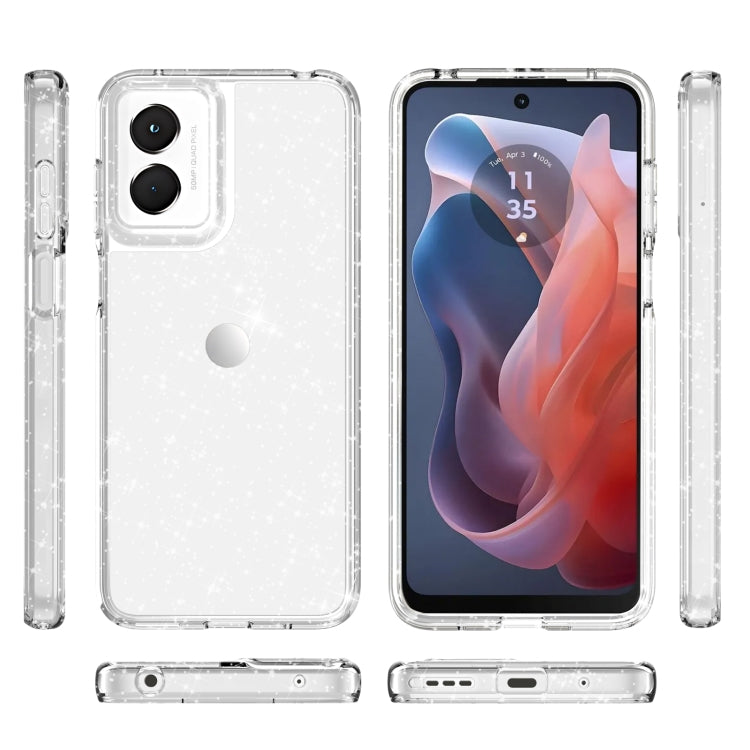 For Motorola Moto G Play 4G 2024 Terminator Style Shockproof Phone Case(Glitter White) - Motorola Cases by PMC Jewellery | Online Shopping South Africa | PMC Jewellery | Buy Now Pay Later Mobicred