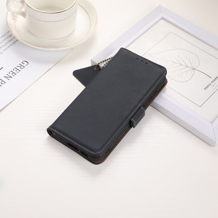 For OnePlus Ace 3V Side-Magnetic TJ Genuine Leather RFID Phone Case(Blue) - OnePlus Cases by PMC TechLife | Online Shopping South Africa | PMC TechLife | Buy Now Pay Later Mobicred