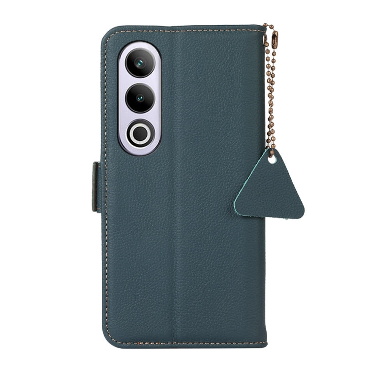 For OnePlus Ace 3V Side-Magnetic TJ Genuine Leather RFID Phone Case(Green) - OnePlus Cases by PMC TechLife | Online Shopping South Africa | PMC TechLife | Buy Now Pay Later Mobicred