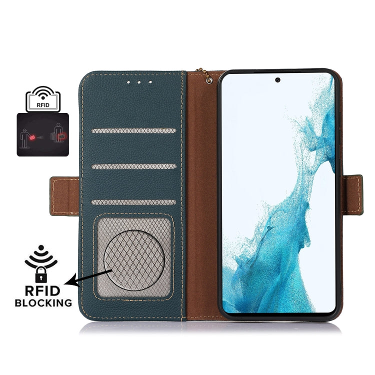 For OnePlus Ace 3V Side-Magnetic TJ Genuine Leather RFID Phone Case(Green) - OnePlus Cases by PMC TechLife | Online Shopping South Africa | PMC TechLife | Buy Now Pay Later Mobicred
