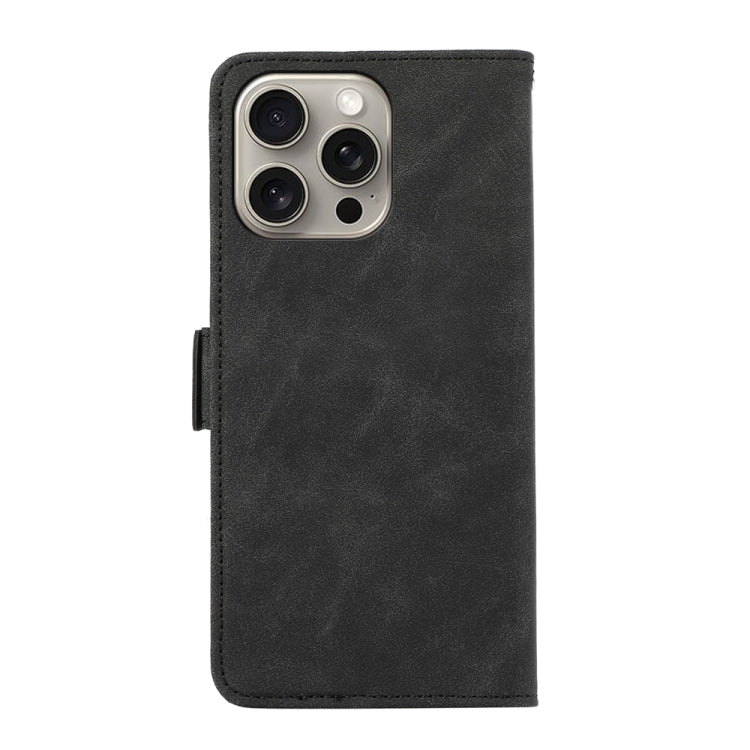 For iPhone 16 Pro ABEEL Frosted Magnetic RFID Leather Phone Case(Black) - iPhone 16 Pro Cases by PMC TechLife | Online Shopping South Africa | PMC TechLife | Buy Now Pay Later Mobicred