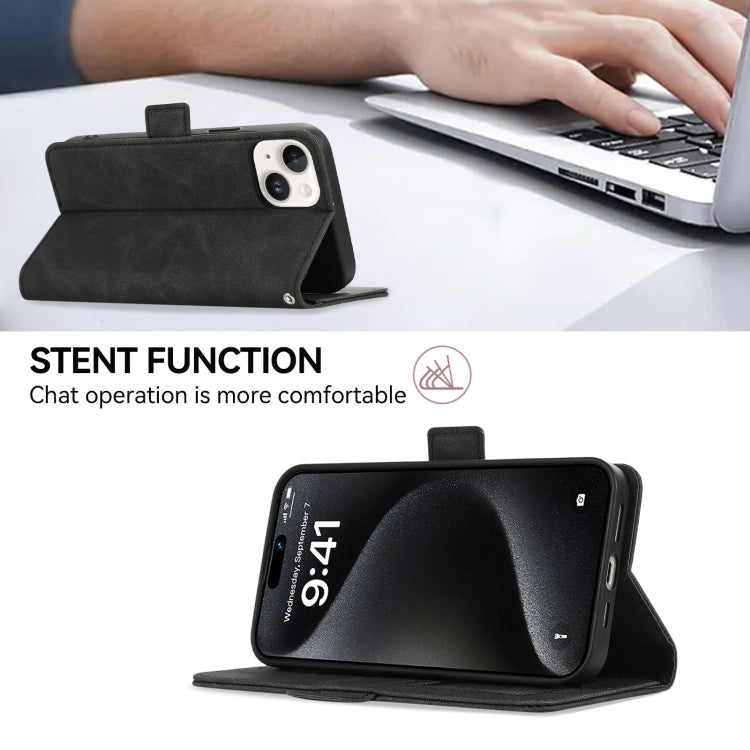 For iPhone 16 Pro ABEEL Frosted Magnetic RFID Leather Phone Case(Black) - iPhone 16 Pro Cases by PMC TechLife | Online Shopping South Africa | PMC TechLife | Buy Now Pay Later Mobicred