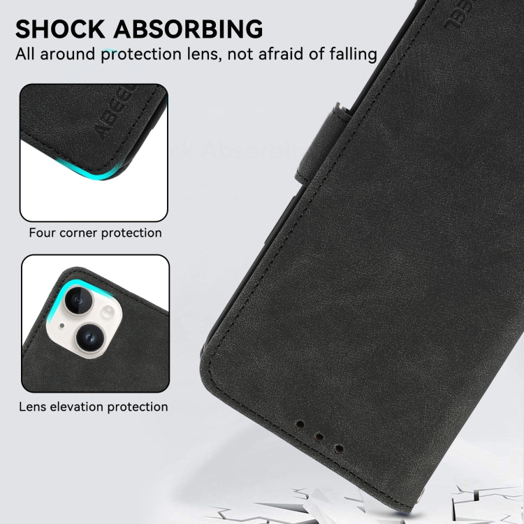 For iPhone 16 Pro ABEEL Frosted Magnetic RFID Leather Phone Case(Black) - iPhone 16 Pro Cases by PMC TechLife | Online Shopping South Africa | PMC TechLife | Buy Now Pay Later Mobicred