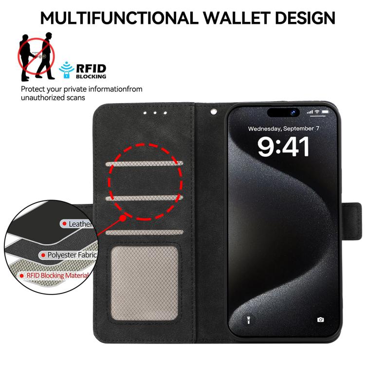 For iPhone 17 Air ABEEL Frosted Magnetic RFID Leather Phone Case(Black) - free shipping - PMc TechLife - Order now!
