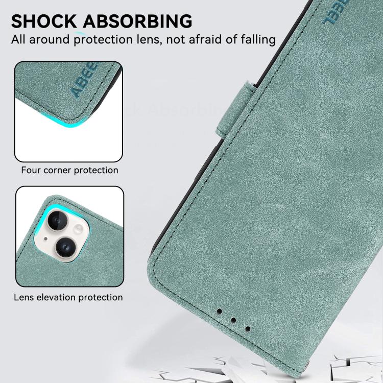For iPhone 17 Air ABEEL Frosted Magnetic RFID Leather Phone Case(Cyan) - free shipping - PMc TechLife - Order now!