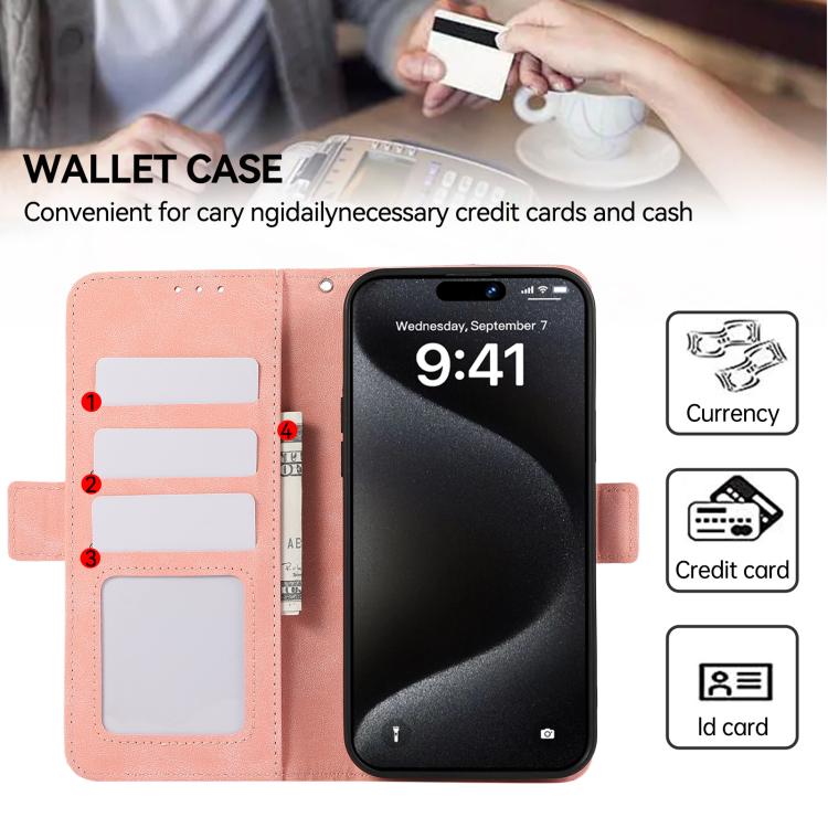 For iPhone 17 Pro Max ABEEL Frosted Magnetic RFID Leather Phone Case(Pink) - free shipping - PMc TechLife - Order now!