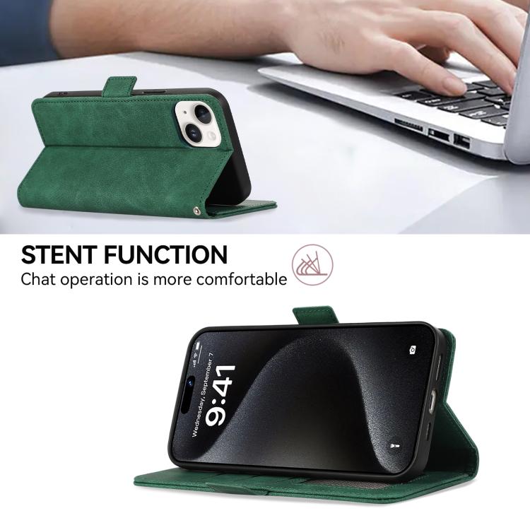 For iPhone 17 Pro Max ABEEL Frosted Magnetic RFID Leather Phone Case(Green) - free shipping - PMc TechLife - Order now!