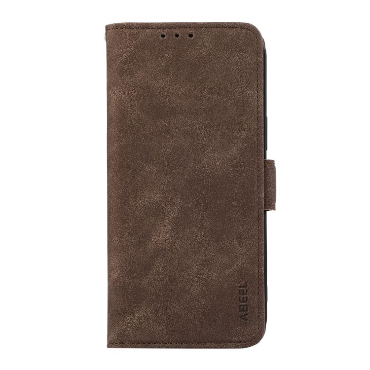 For iPhone 17 Pro Max ABEEL Frosted Magnetic RFID Leather Phone Case(Brown) - free shipping - PMc TechLife - Order now!