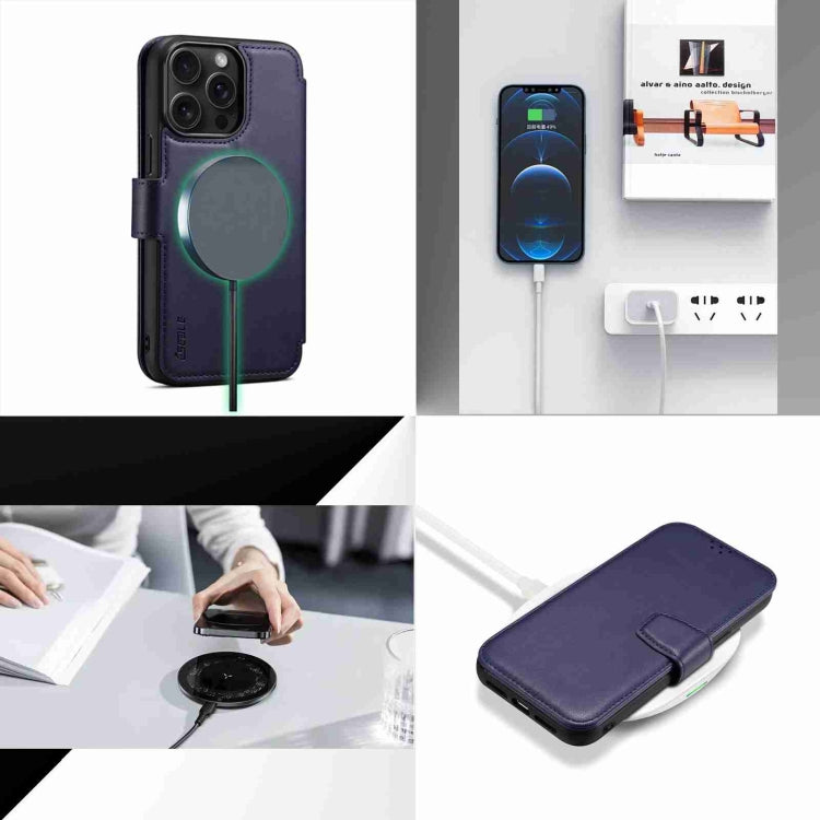 For iPhone 15 Plus / 14 Plus ESEBLE E1 Nappa Texture MagSafe Holder Leather Phone Case(Dark Blue) - iPhone 14 Plus Cases by ESEBLE | Online Shopping South Africa | PMC Jewellery | Buy Now Pay Later Mobicred