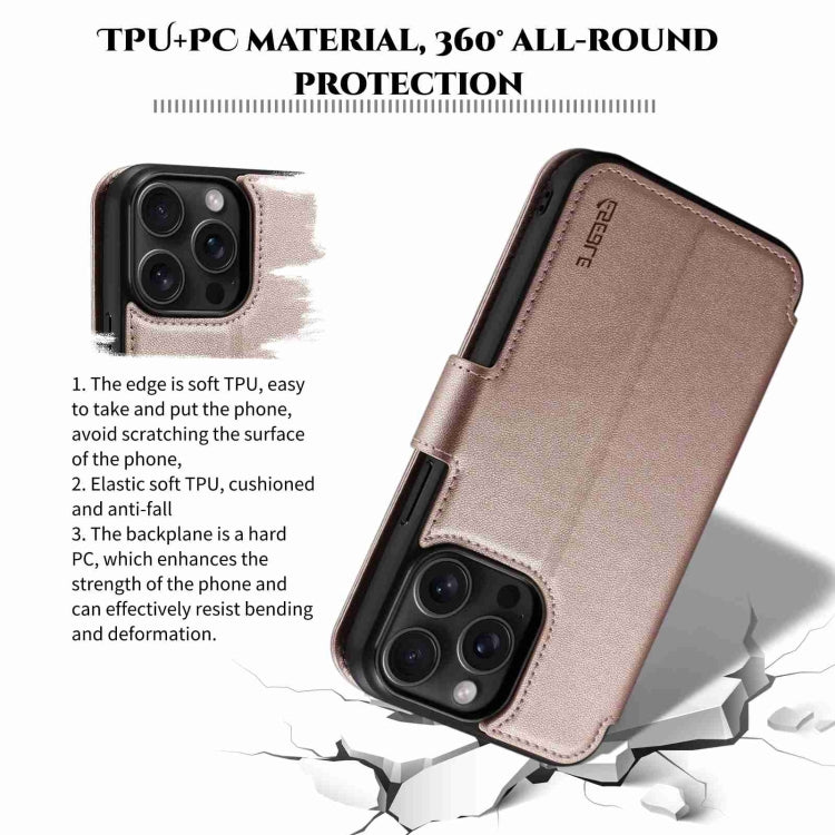 For iPhone 15 Plus / 14 Plus ESEBLE E1 Nappa Texture MagSafe Holder Leather Phone Case(Rose Gold) - iPhone 14 Plus Cases by ESEBLE | Online Shopping South Africa | PMC Jewellery | Buy Now Pay Later Mobicred