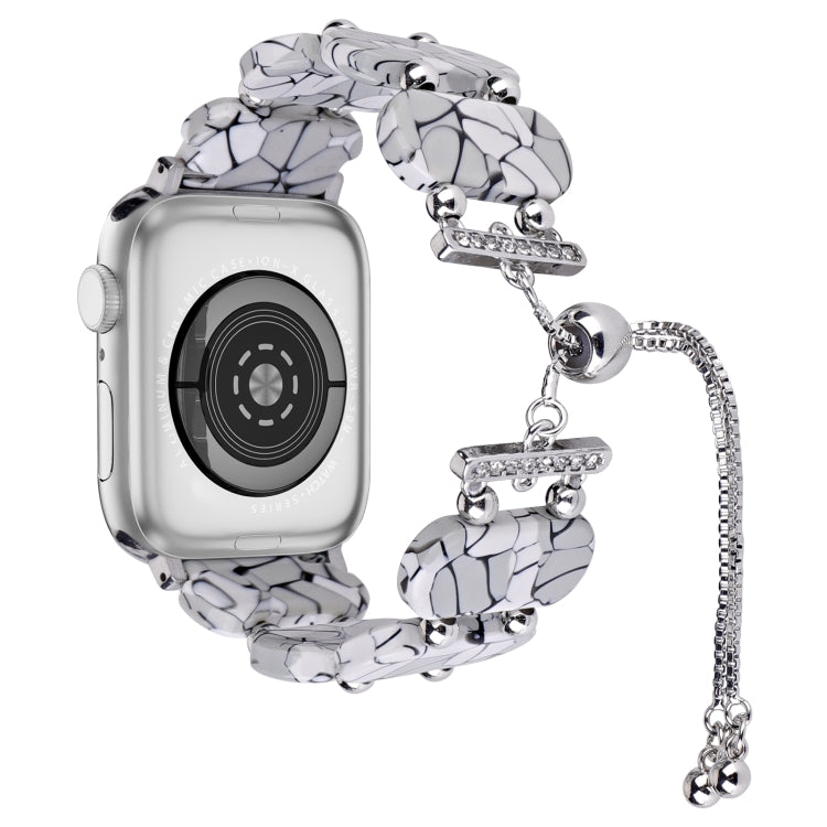 For Apple Watch SE 2023 44mm Resin Retractable Chain Watch Band(Cracks) - Watch Bands by PMC TechLife | Online Shopping South Africa | PMC TechLife