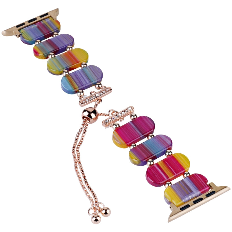 For Apple Watch Ultra 2 49mm Resin Retractable Chain Watch Band(Rainbow) - Watch Bands by PMC TechLife | Online Shopping South Africa | PMC TechLife