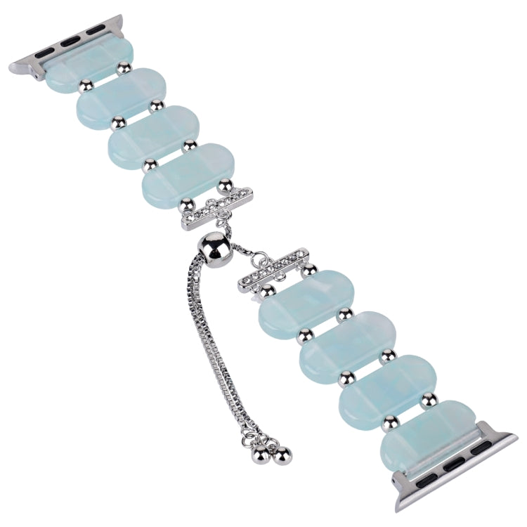 For Apple Watch Ultra 49mm Resin Retractable Chain Watch Band(Ice Blue) - Watch Bands by PMC TechLife | Online Shopping South Africa | PMC TechLife