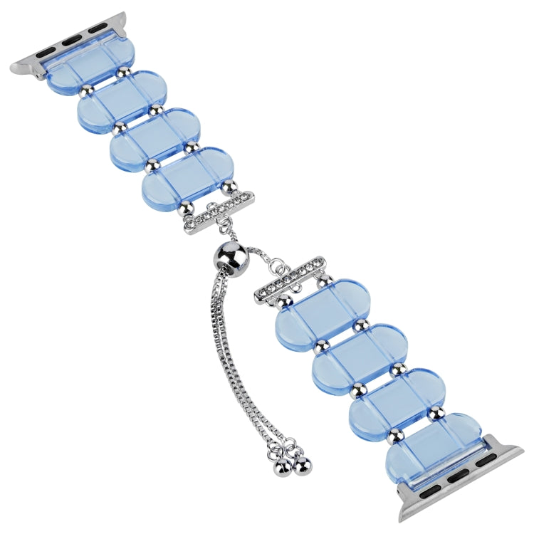 For Apple Watch SE 2022 40mm Resin Retractable Chain Watch Band(Blue) - Watch Bands by PMC TechLife | Online Shopping South Africa | PMC TechLife