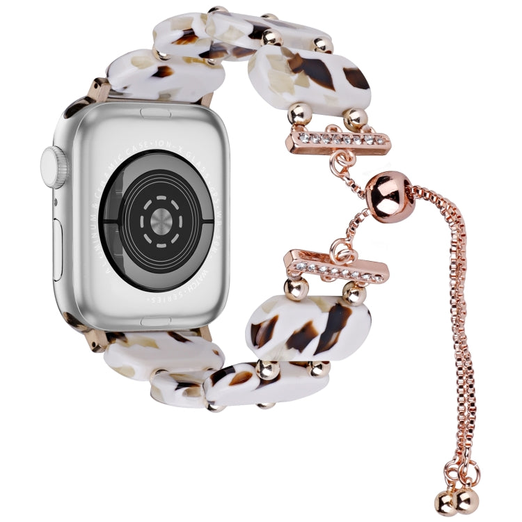 For Apple Watch SE 40mm Resin Retractable Chain Watch Band(Nougat) - Watch Bands by PMC TechLife | Online Shopping South Africa | PMC TechLife