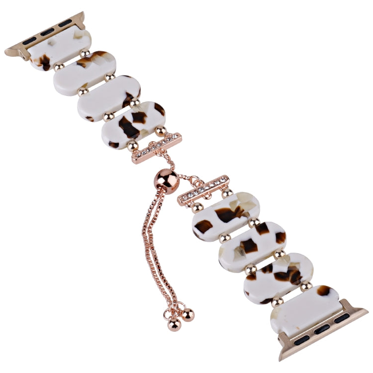 For Apple Watch SE 40mm Resin Retractable Chain Watch Band(Nougat) - Watch Bands by PMC TechLife | Online Shopping South Africa | PMC TechLife