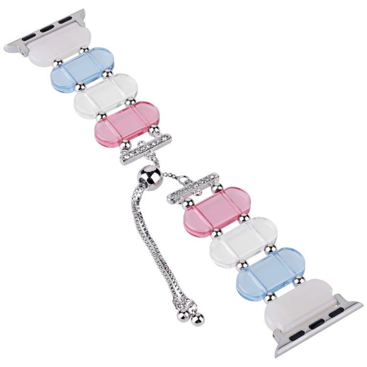 For Apple Watch SE 44mm Resin Retractable Chain Watch Band(Colors) - Watch Bands by PMC TechLife | Online Shopping South Africa | PMC TechLife
