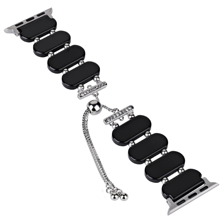 For Apple Watch Series 5 44mm Resin Retractable Chain Watch Band(Black) - free shipping - PMC TechLife - Order now!