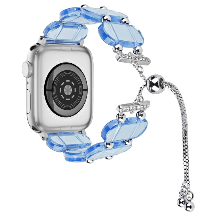 For Apple Watch Series 4 40mm Resin Retractable Chain Watch Band(Blue) - Watch Bands by PMC TechLife | Online Shopping South Africa | PMC TechLife