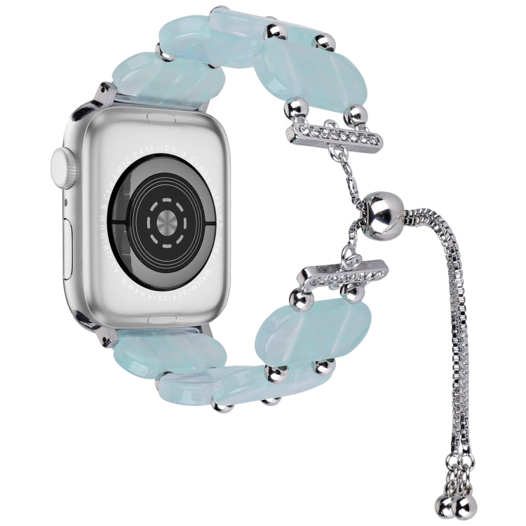 For Apple Watch Series 3 42mm Resin Retractable Chain Watch Band(Ice Blue) - free shipping - PMC TechLife - Order now!