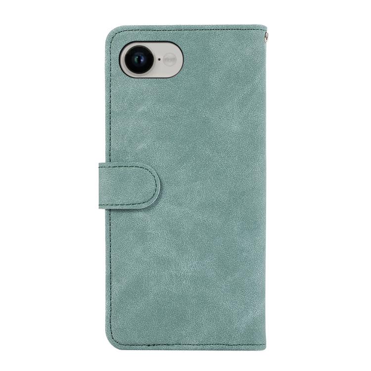 For iPhone 16e ABEEL Color Block Magnetic RFID Leather Phone Case(Cyan-Pink) - iPhone 16e Cases by PMC TechLife | Online Shopping South Africa | PMC TechLife | Buy Now Pay Later Mobicred