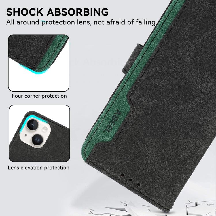 For iPhone 17 ABEEL Color Block Magnetic RFID Leather Phone Case(Black-Green) - free shipping - PMc TechLife - Order now!